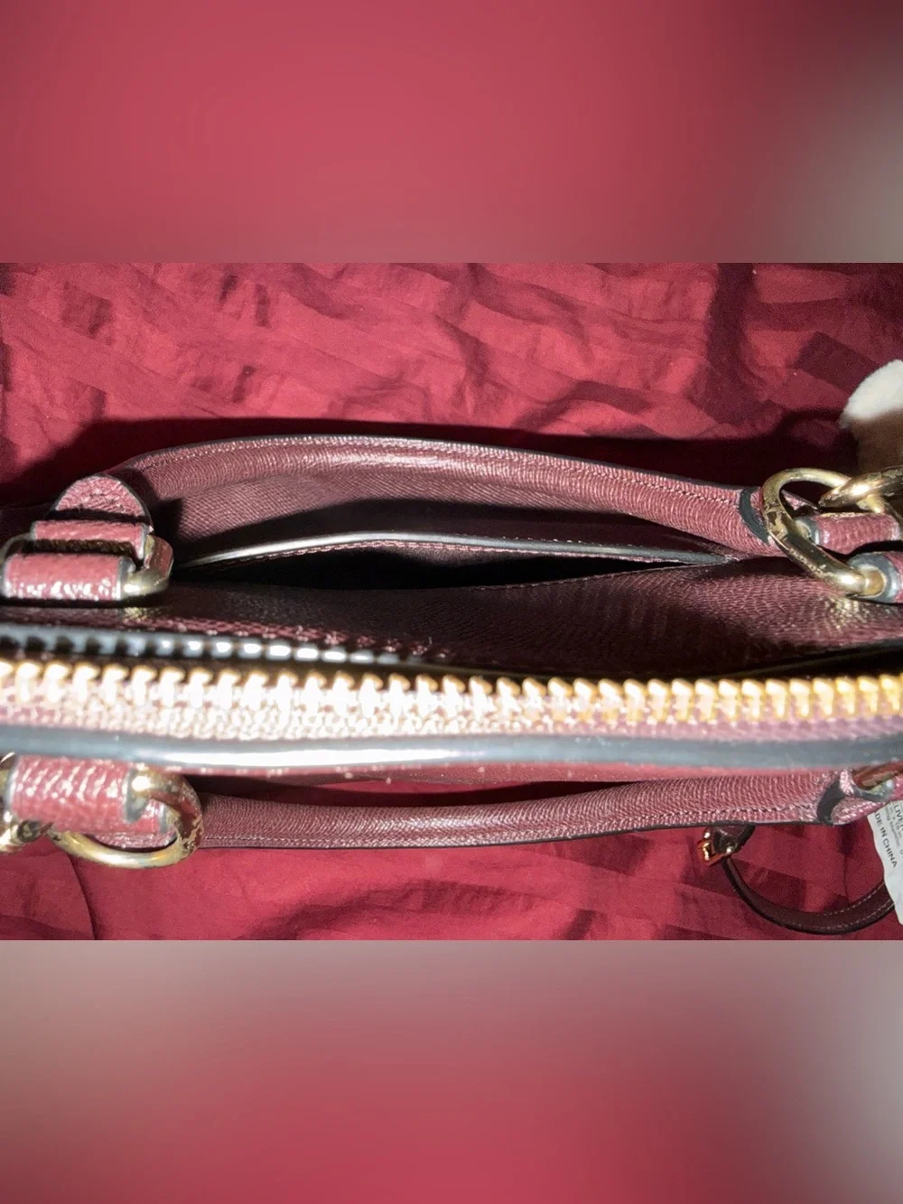 Coach Mini Sierra Burgundy Dome Satchel with Removable Strap - Picture 8 of 9